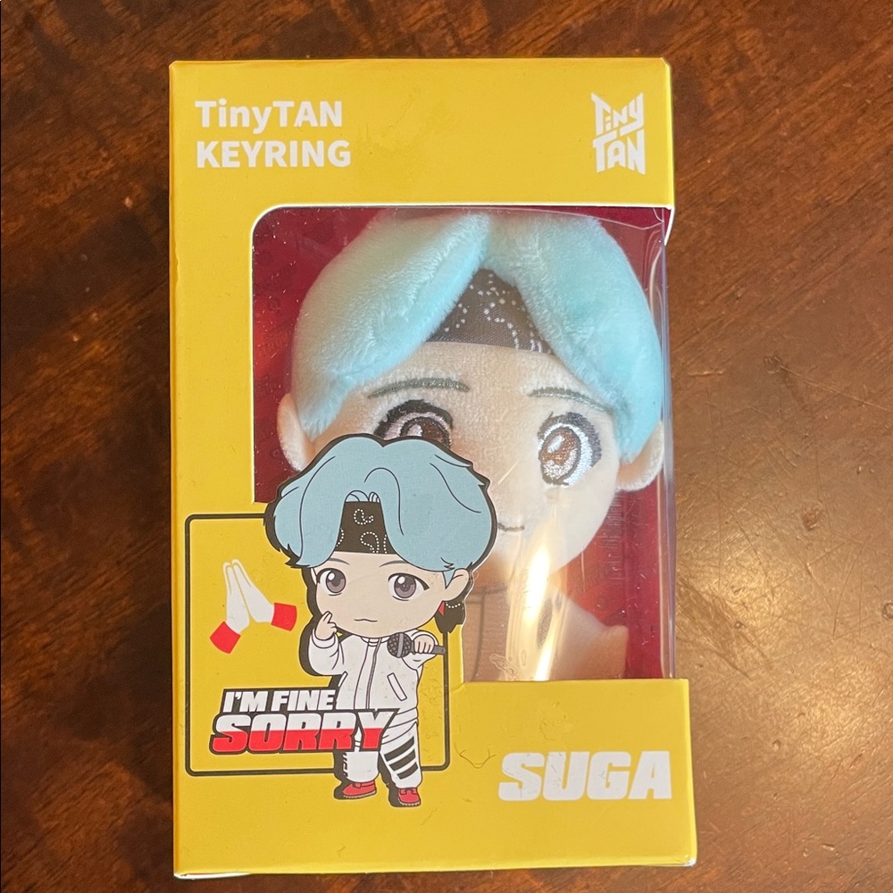 TinyTAN SUGA Keyring - Blue and White